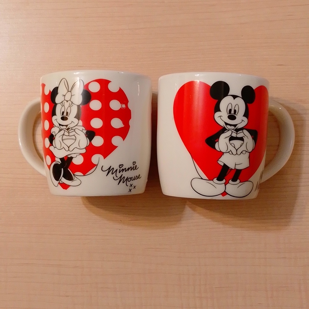 Mickey Minnie Mouse 2 pk Ceramic Mugs